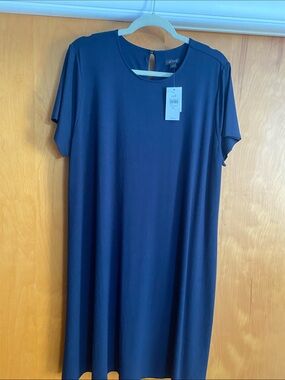 J. Jill Navy Blue Crew Neck Knit Tunic